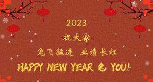 時(shí)間流逝的腳步，擋不住我們對過去的回望， 遠(yuǎn)方未知的艱苦，奪不走我們對前程的向往。 2023，祝大家兔飛猛進(jìn)  業(yè)績長虹！